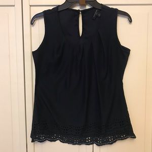 Banana Republic Navy Eyelet Top Sz PS